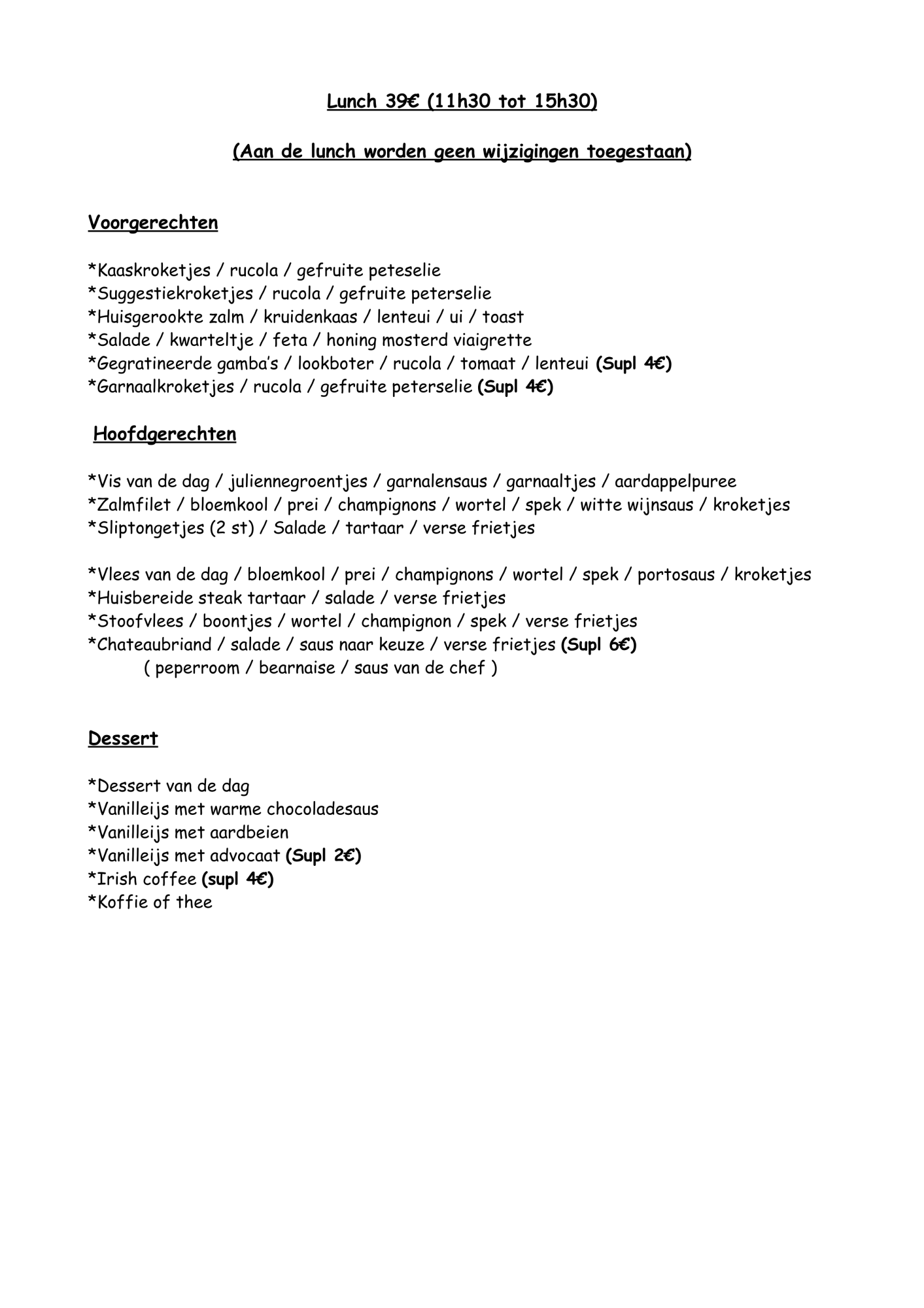 Bistro De Tijd Menu | TableFever