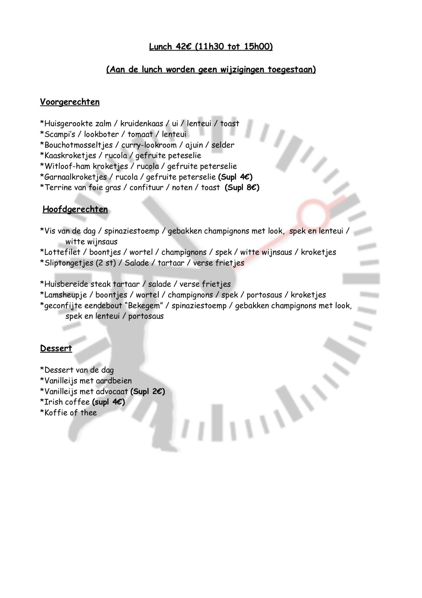 Bistro De Tijd Menu | TableFever
